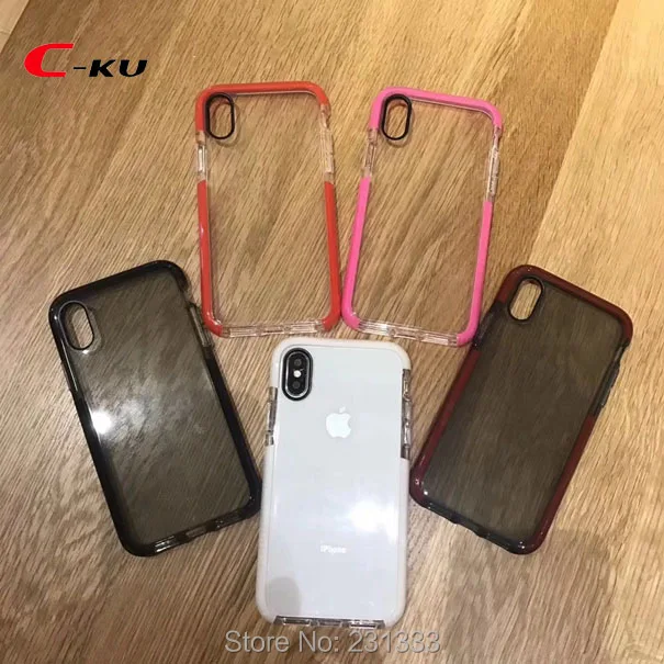 Мягкий чехол из ТПУ C-ku для Iphone X 8 7 PLUS 6 6S I6 IphoneX прозрачный двухцветный кожи