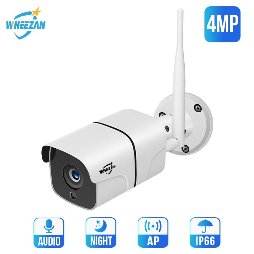 Wheezan Wifi IP камера 4.0MP H.265 аудио беспроводная безопасности Открытый 32 г sd карта