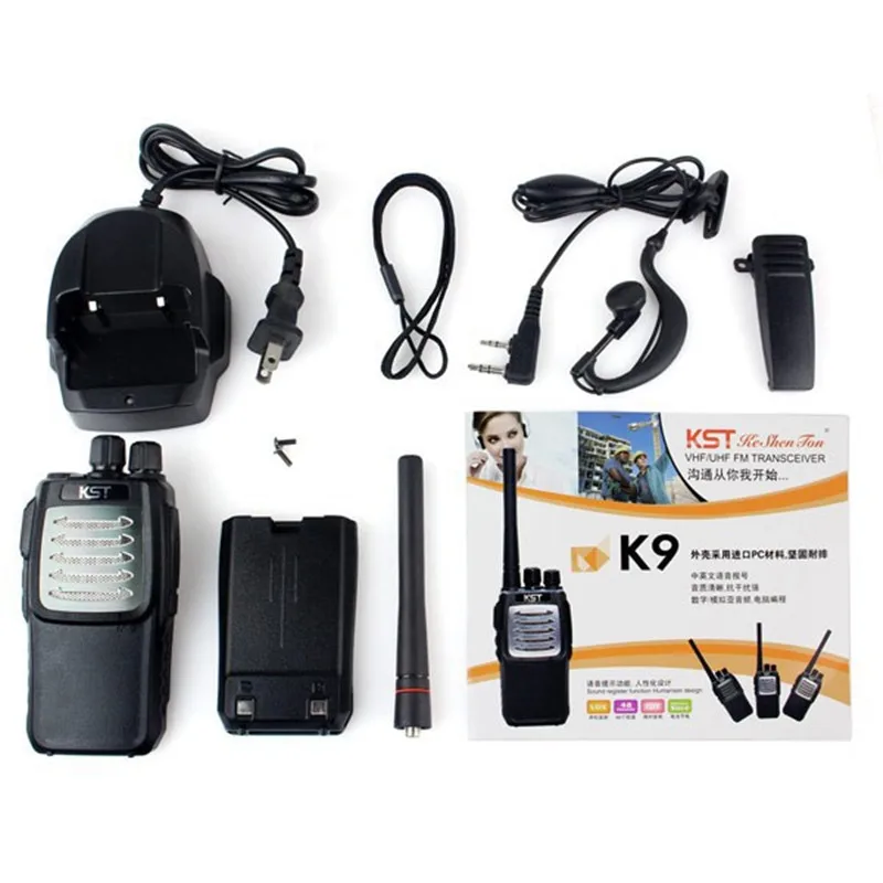 

10pcs NEW Portable Walkie Talkie KST Silvery Panel K9 UHF 400-470MHz 48CH VOX TOT Cable Clone Two Way Radio Free Headset