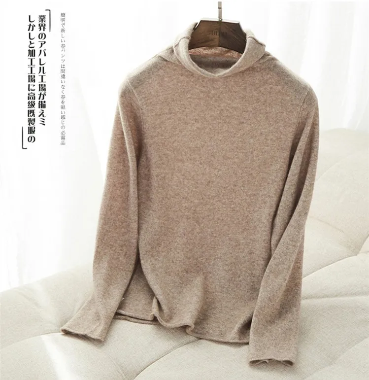 

Women Cashmere Sweater2018 Autumn Winter Female Loose Pullovers Turtleneck 100% Cashmere Knitting Sweater Short Basic New Arrive