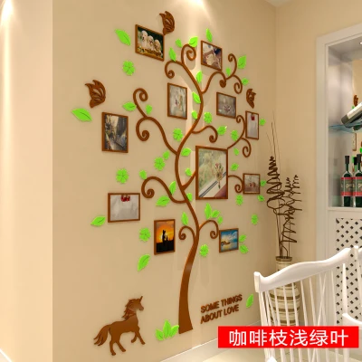 09 Акриловый настенный Декор 3D наклейки Самоклеящиеся DIY семейная фоторамка дерево наклейка для домашнего декора для гостиной спальни DIY Фреска - Цвет: 09