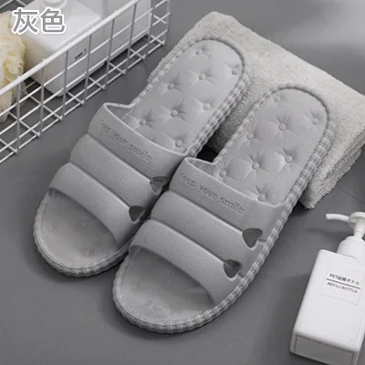 grey 1PR/домашние розовые мужские резиновые тапочки; брендовые дизайнерские унисекс сандалии; Вьетнамки для туалета; пляжные шлепанцы на плоской подошве; высокое качество - Color: grey