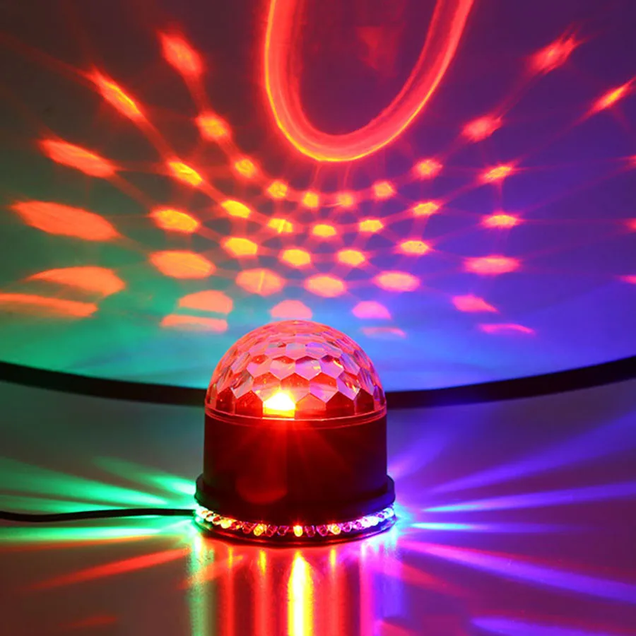Светодиодный диско светильник RGB с голосовым управлением Хрустальный волшебный