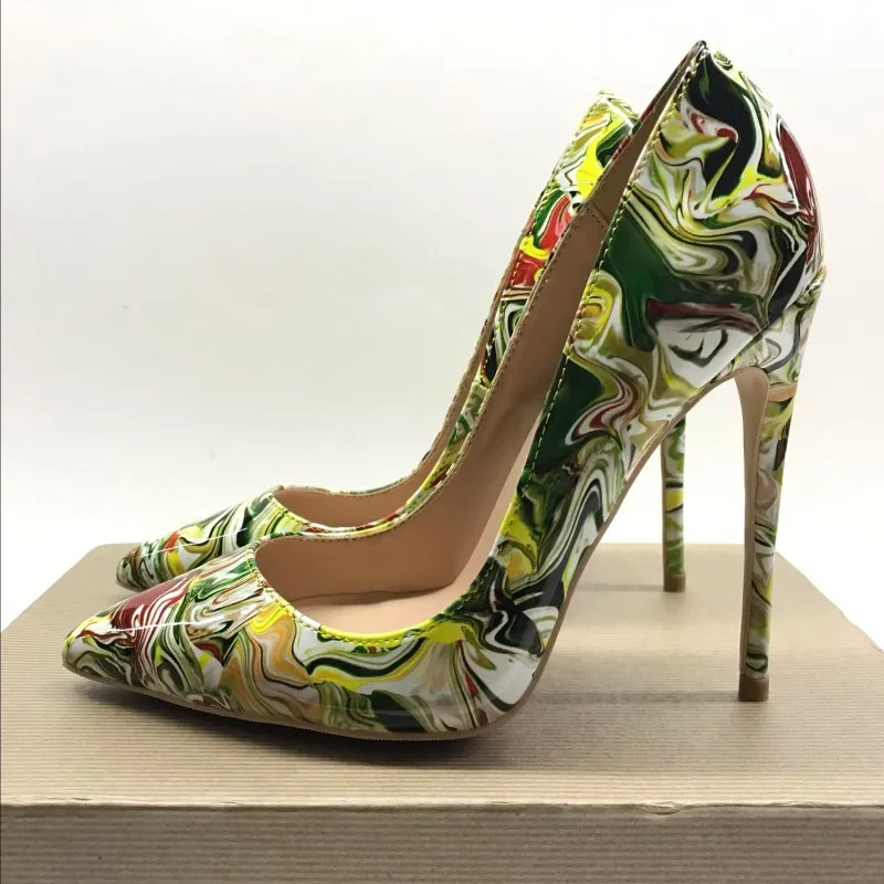 

2021 Fashion free shipping green yellow Patent Leather Poined Toe Stiletto Heel high heel shoe pump HIGH-HEELED SHOES dress shoe