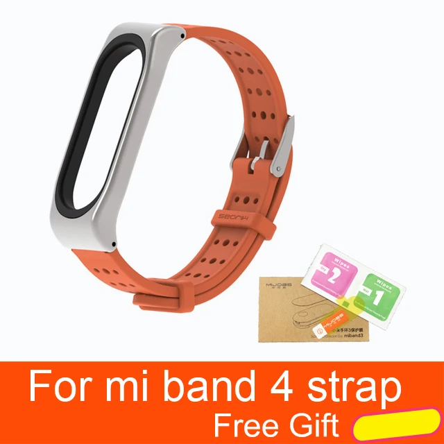 series4 orange Металлический ремешок mi jobs для Xiaomi mi Band 4 Безвинтовой браслет из нержавеющей стали Сменные аксессуары для mi Band 4 - Color: series4 orange