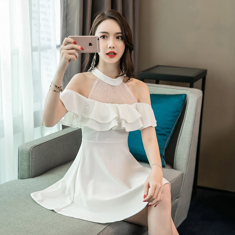 Robe femme ete модное Брендовое летнее Сетчатое платье с оборками Женская одежда vestidos de