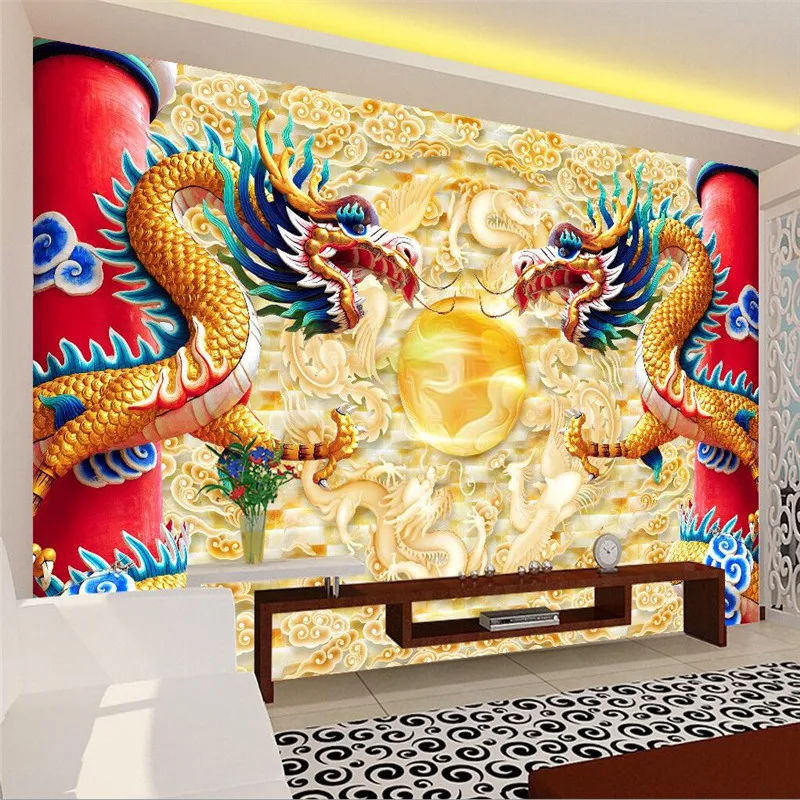 Большой фотообои на заказ размер фоновая фотография китайский дракон искусство