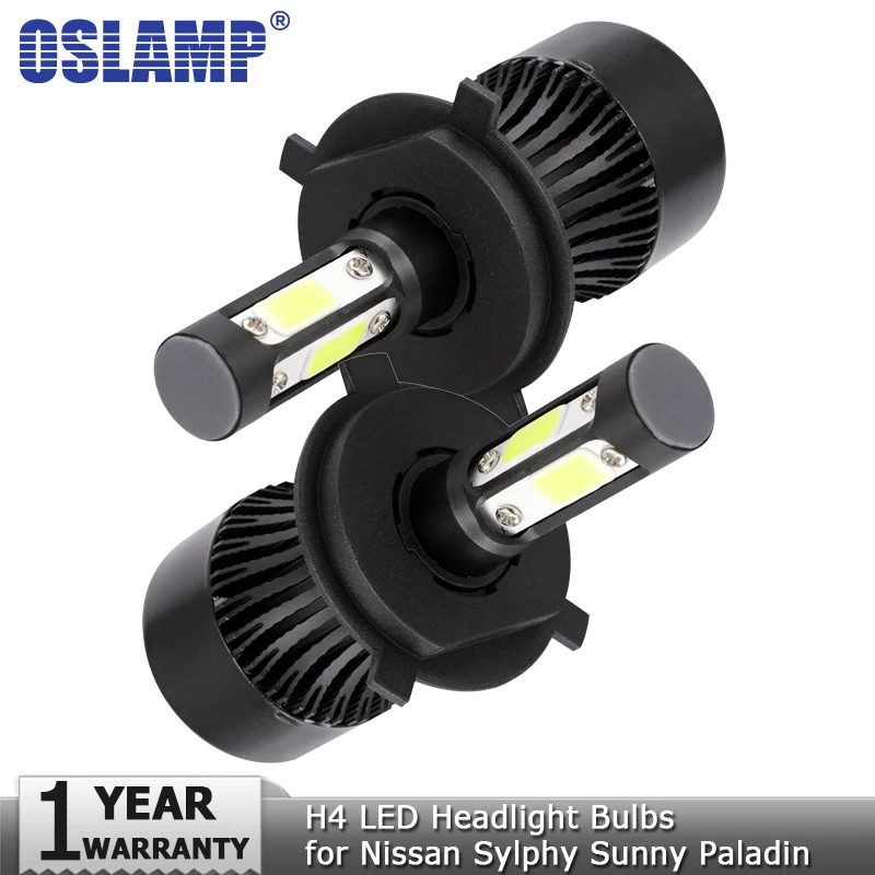 Oslamp H4 светодио дный лампы Здравствуйте Lo луч 4 сбоку 100 Вт 10000LM фары автомобиля
