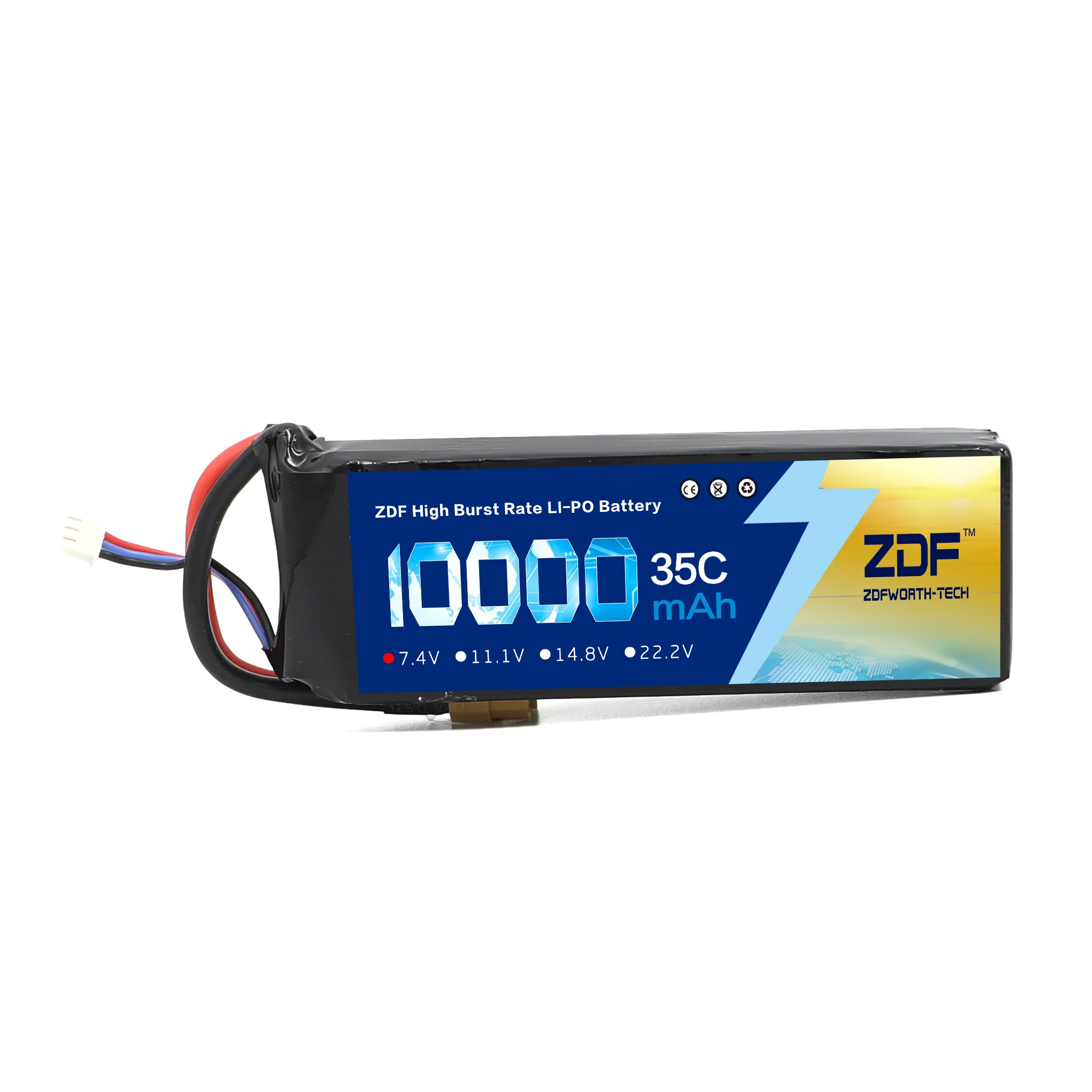 Аккумулятор ZDF 2 шт./лот lipo 7 4 В 10000 мАч Lipo 2S 35C аккумулятор для радиоуправляемого