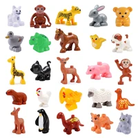 dinosaur zoo animal cat pig diy accessories educational toys for children gift big building blocks compatible big size brick