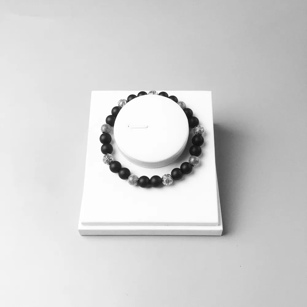 8 мм Obsidian Matt Beads & Silver Kathmandu Cross Hero Karma браслеты 2018 модный DIY браслет ювелирное