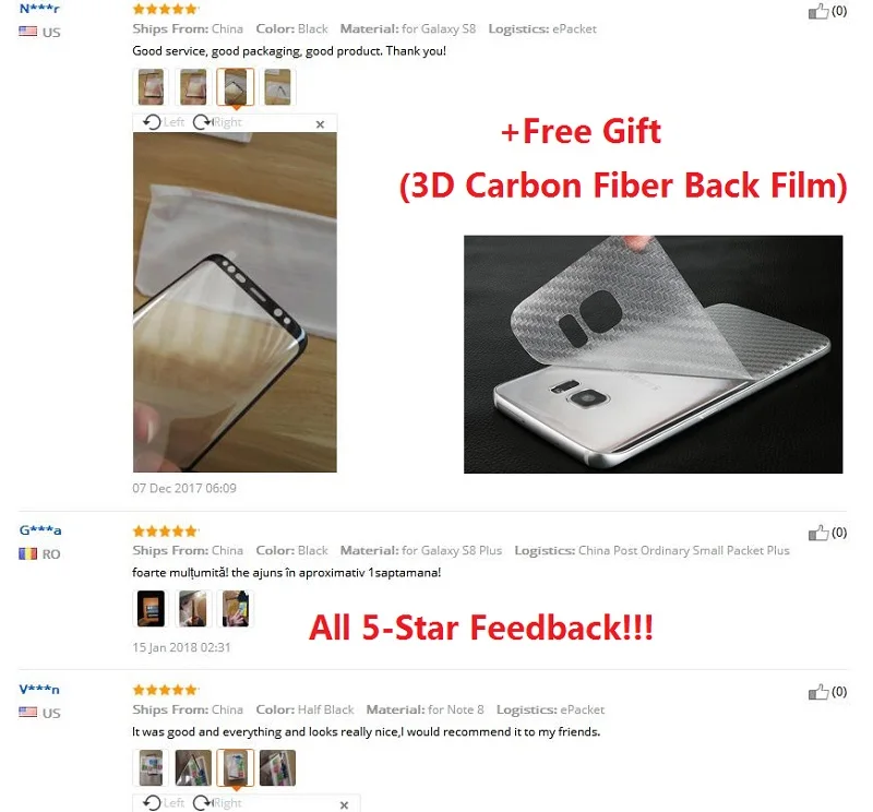 9D Curved Tempered Protective Glass for Samsung Galaxy S10 Plus S10e Note 9 8 S6 S7 Edge S8 S9 Screen Protector Film |