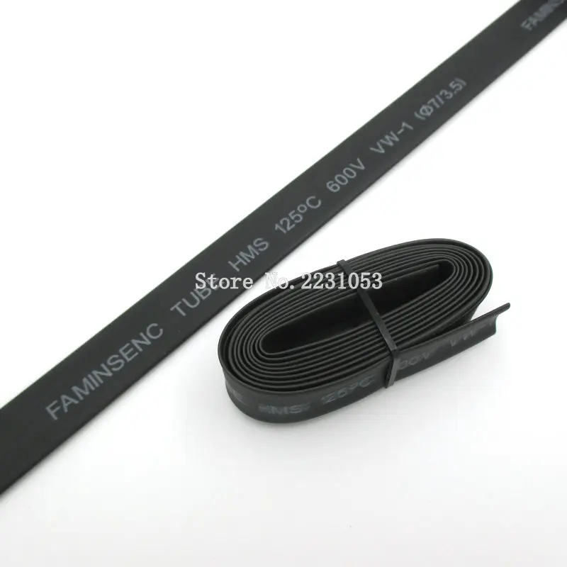 

Термоусадочная трубка черного цвета, 1 м, 7 мм