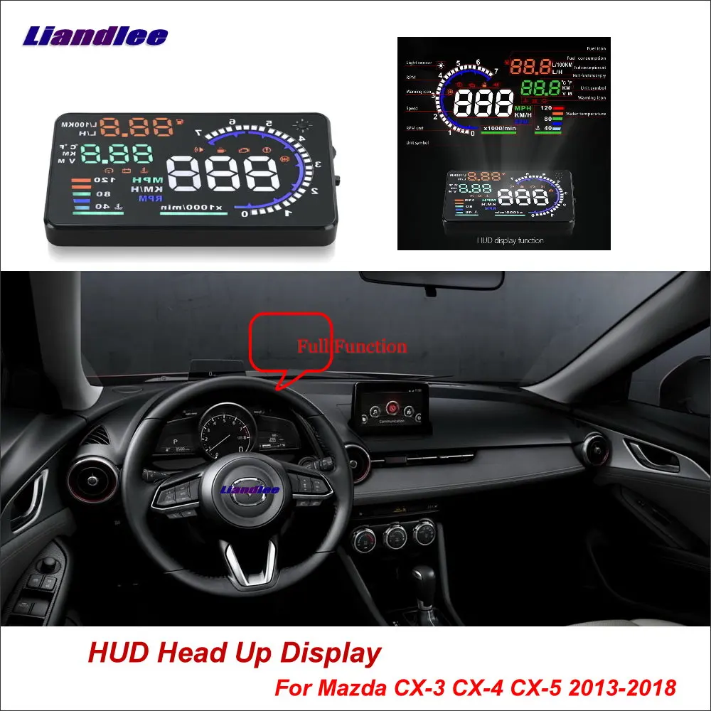 Дисплей на лобовое стекло автомобиля Liandlee HUD для Mazda CX 3 4 2013 2018 цифровой проектор