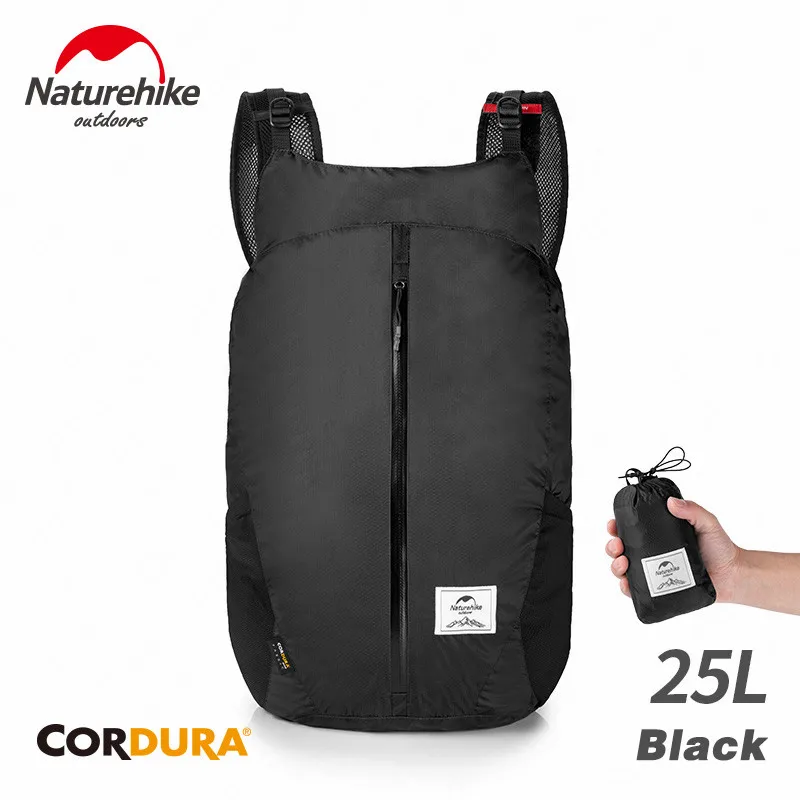 Black Naturehike открытый рюкзак походные рюкзаки складная дорожная сумка для упаковки легкий Водонепроницаемый рюкзак Climibng дорожная школьная сумка - Цвет: Black