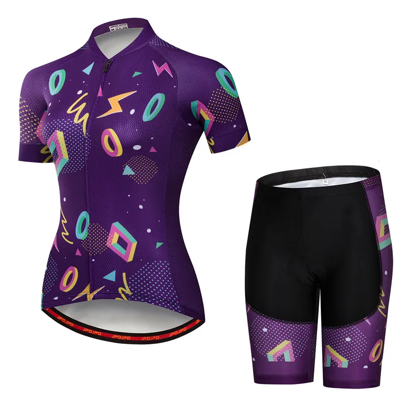 Color 4 JPOJPO летний спортивный комплект для велоспорта для групповой езды на велосипеде Костюмы Для женщин быстросохнущая Форма велосипед Джерси костюм ropa mujer - Цвет: Color 4