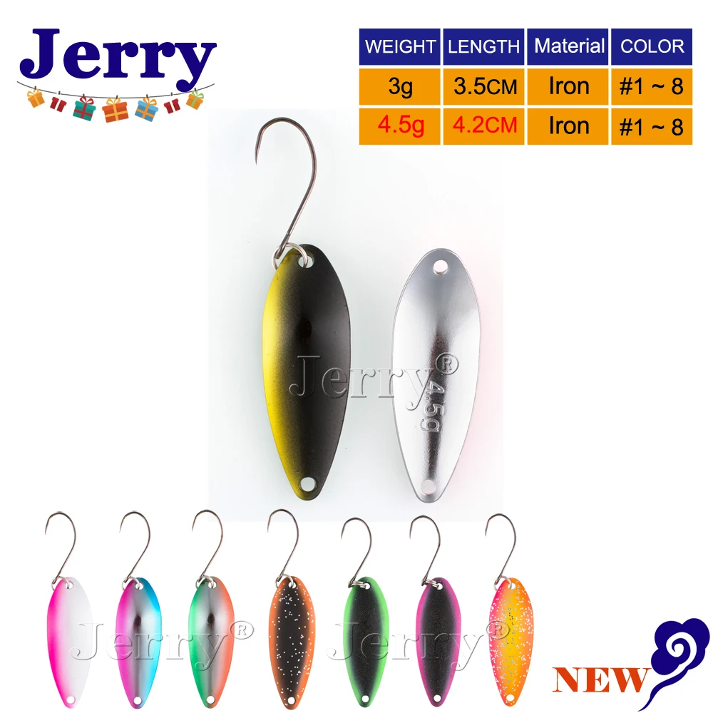 Jerry 3 г 4 5 Высокое качество рыболовные ложки зона форели приманки pesca микро для