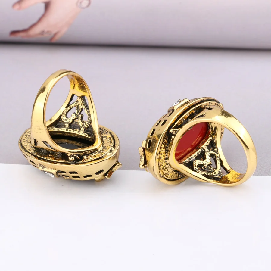 Модные антикварные золотые женские кольца Kinel винтажные Свадебные украшения с