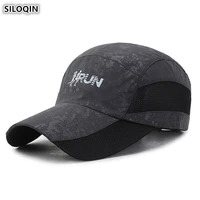 siloqin snapback cap adjustable size mens mesh breathable baseball caps summer ventilation womens fashion letter ponytail hat