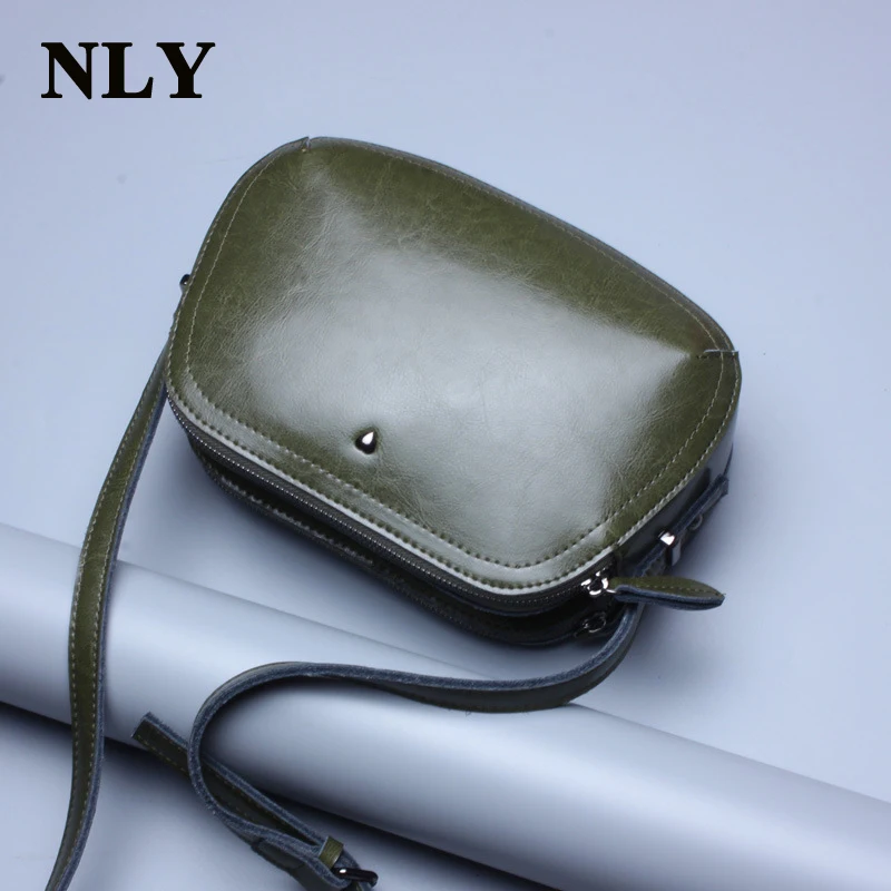 Винтаж кожа двойной молнии Для женщин сумка Дамы Crossbody Повседневное | Багаж и