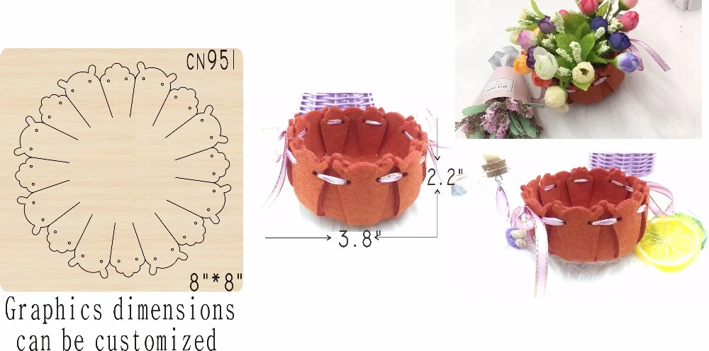 Flower basket DIY wooden mold die cut accessories Regola Acciaio Die Misura MY | Дом и сад