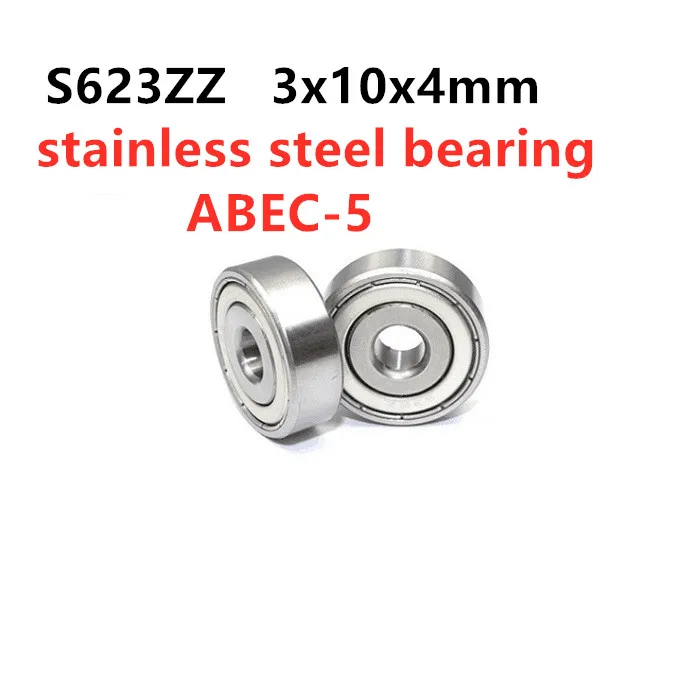 50 шт./лот S623ZZ S623 -2Z 3*10*4 шарикоподшипник с глубоким желобом из нержавеющей стали 3x10x4 мм