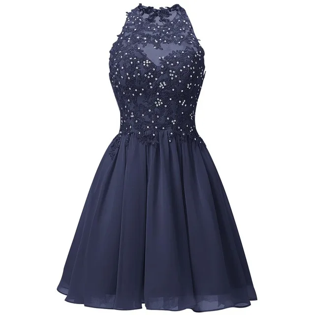 Navy Blue ANGELSBRIDEP короткие Лавандовые платья для выпускного вечера Мини со стразами для встречи выпускников/корпоратива платье с открытой спиной платья для выпускного вечера - Цвет: Navy Blue