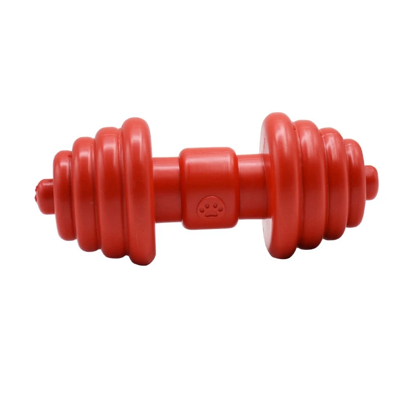 Red Pet Dog Toy Rubber Dumbbell Molar Ball Wear-resisting Floating Product | Дом и сад