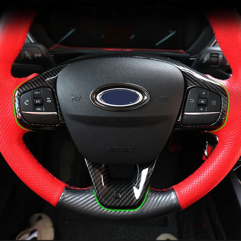 Стильная черная Автомобильная панель рулевого колеса из АБС углеволокна
