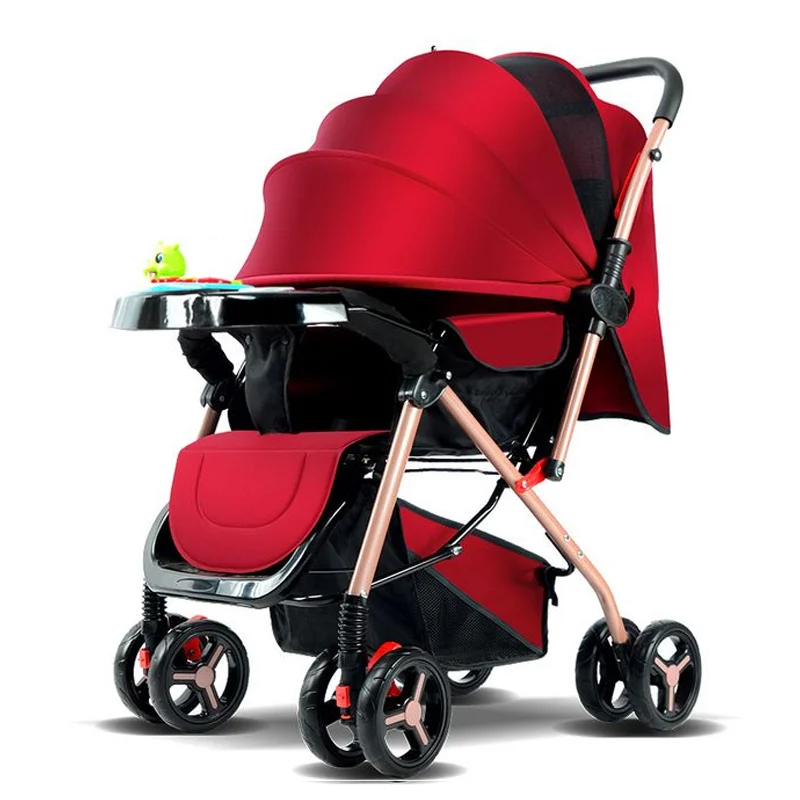 IMBABY многофункциональная детская коляска, популярная, для мамы, роскошная, золотая, детская коляска, складная коляска, 20 кг, коляска для новорожденных, для детей 0-3 лет - Цвет: Red