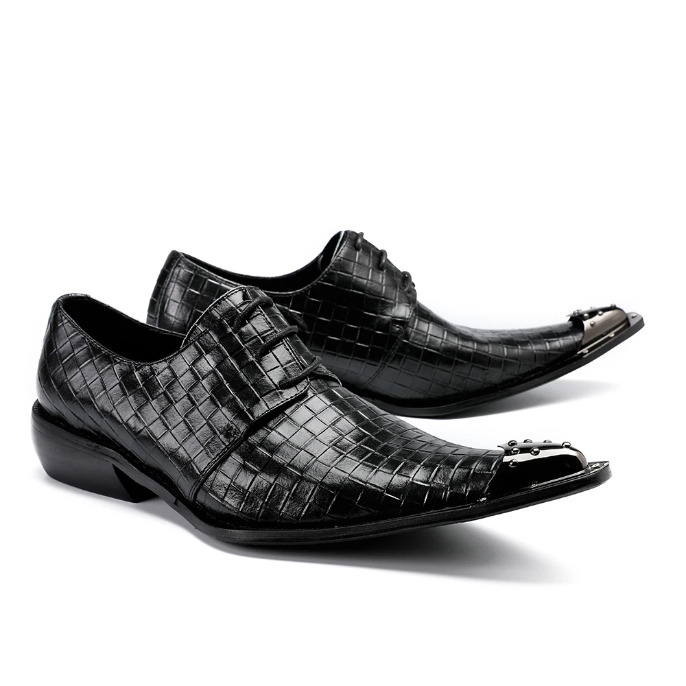 Модные итальянские мужские туфли оксфорды черные свадебные классические из