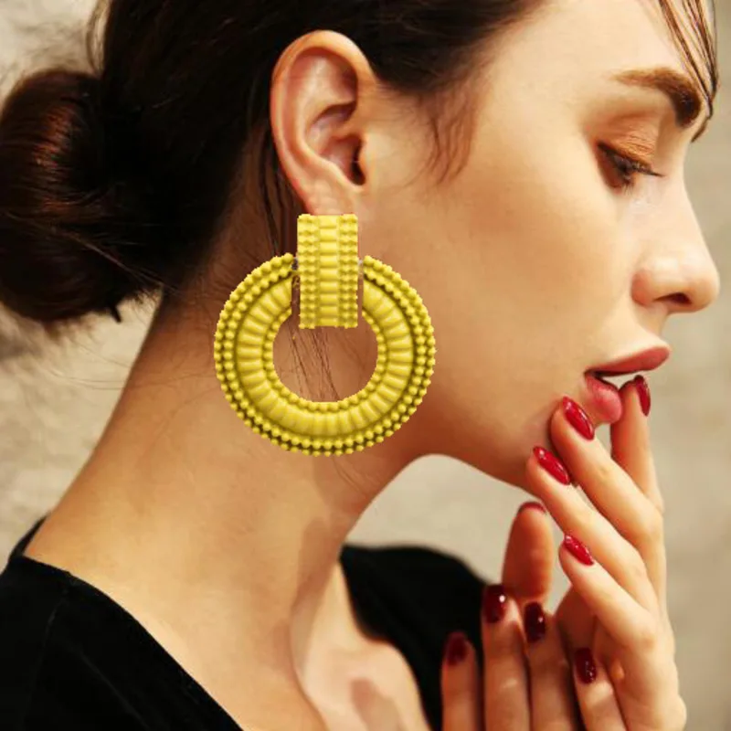 2018 Модные женские серьги с кисточками Brincos Boho массивные бахромой круглые