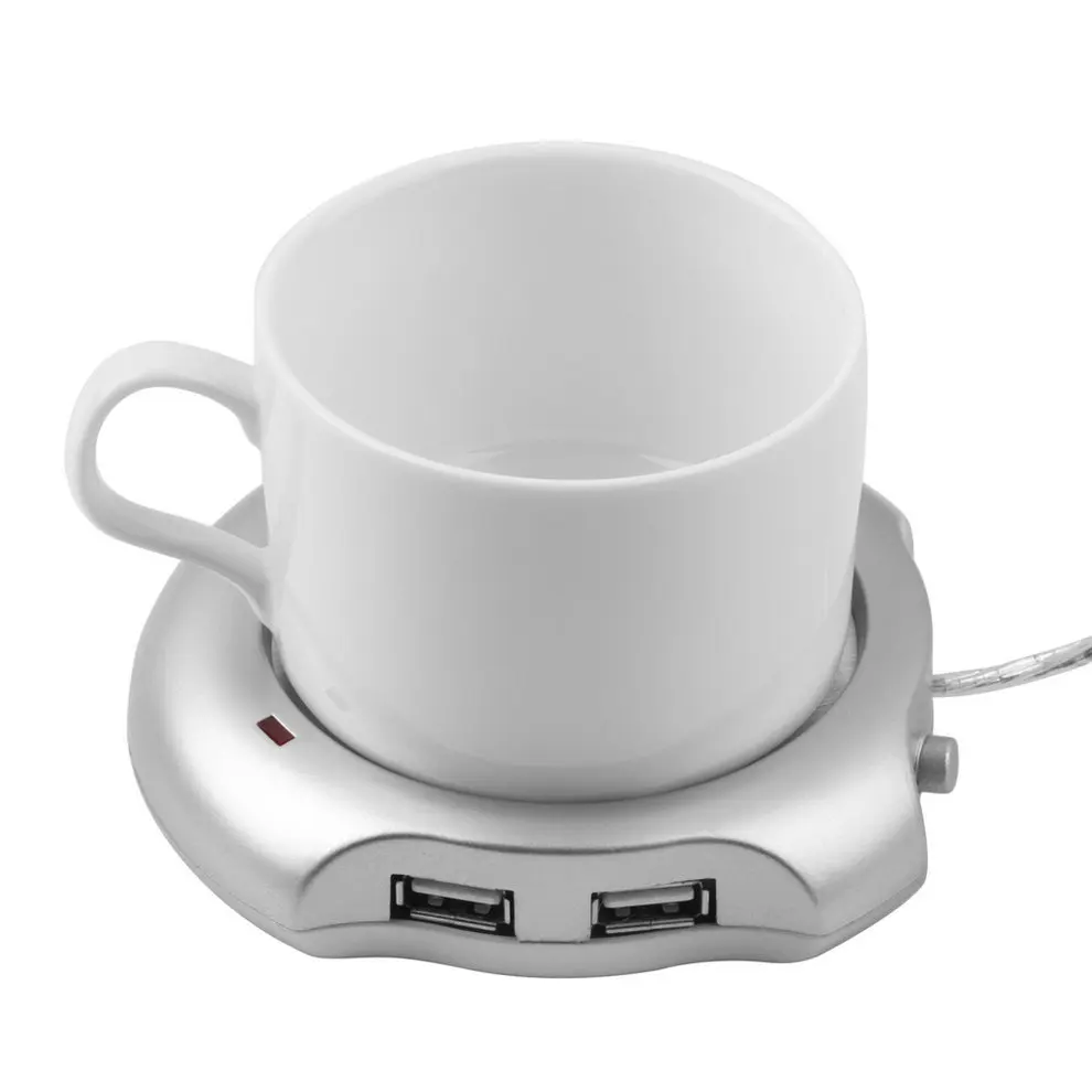 1 шт. стакан Серебряный 4 порта USB концентратор + чай кофе электрический