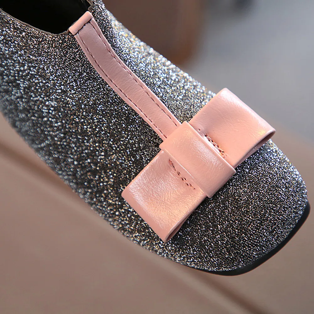 Детские лоскутные Теплые Ботинки Martin с блестками для девочек детская зимняя