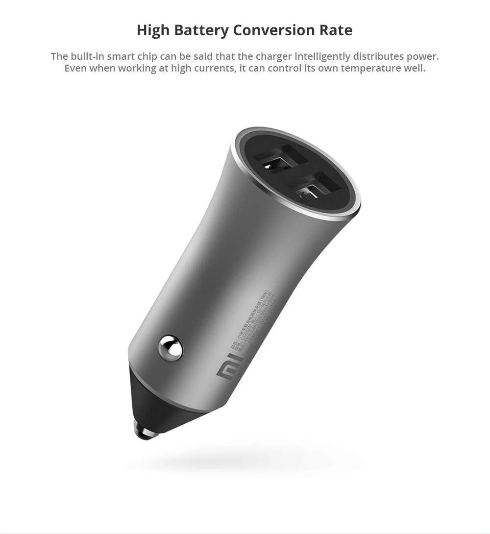 18 Вт Xiaomi Dual USB Автомобильное зарядное устройство-быстрая зарядка Быстрая зарядка зарядное устройство s-для iPhone 8 XR samsung Galaxy смартфон планшет