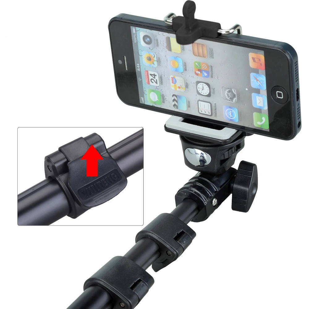 Выдвижной ручной Телескопический монопод Yunteng 188 для GOPRO Go pro Hero 4 3 + 2 1 xiaomi yi sjcam sj4000