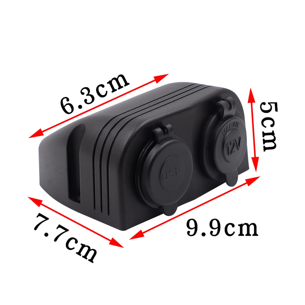 12 24 в USB зарядное устройство для мотоцикла с двумя портами светодиодный индикатор