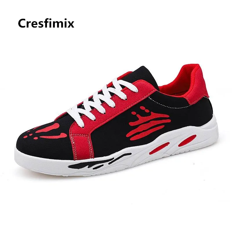 Cresfimix/Мужская модная удобная обувь на шнуровке цвет красный черный мужская