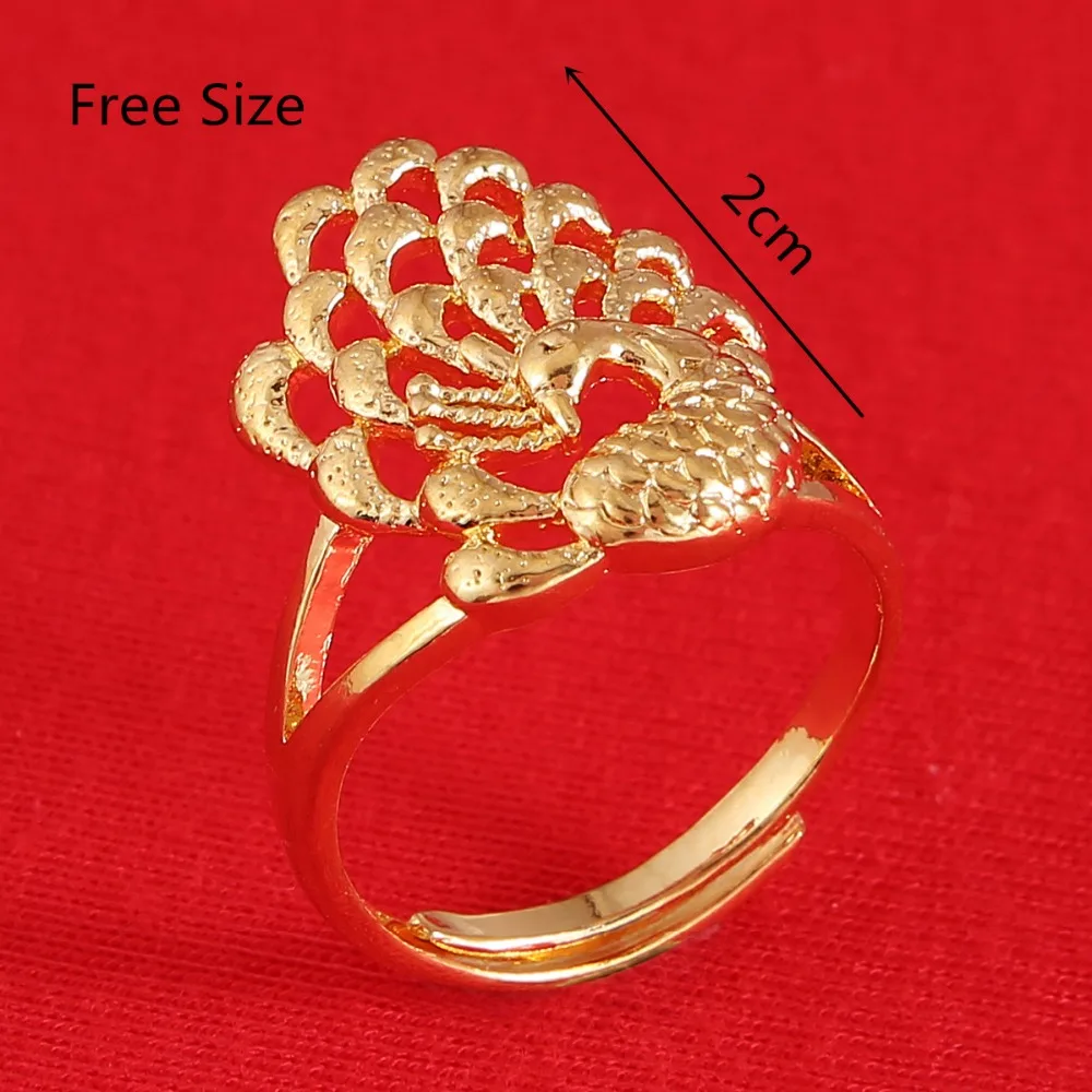 Кольцо с павлином для женщин Золотое кольцо Свадебные обручальные кольца