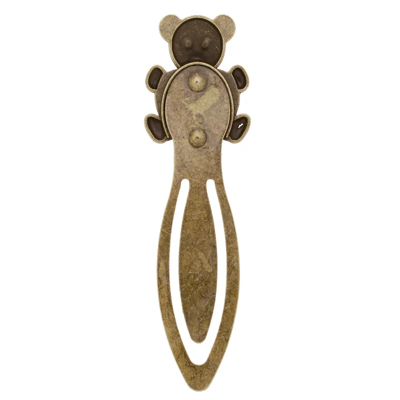 10 шт./лот металлическая Закладка в виде симпатичного медведя книжный держатель