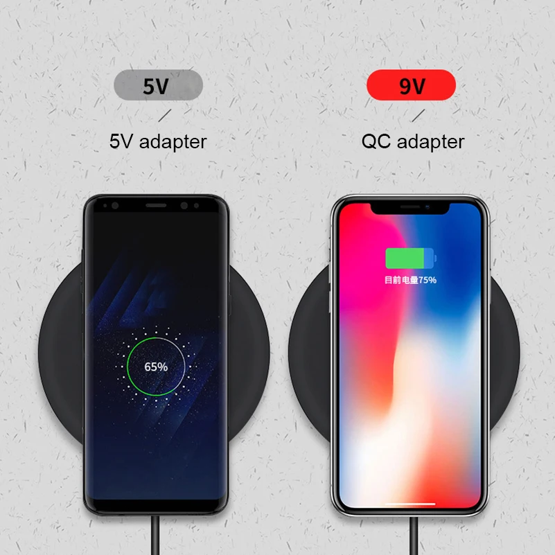Беспроводное зарядное устройство Qi 10 Вт для Samsung Galaxy S9 S8 Plus Note 9 8 быстрой зарядки беспроводное iPhone X XS Max XR