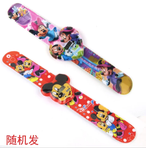New Children Watch Cartoon Car Spider-man Ice Snow Princess Digital Watch Child Toy Patted Watch Birthday Gift Clock