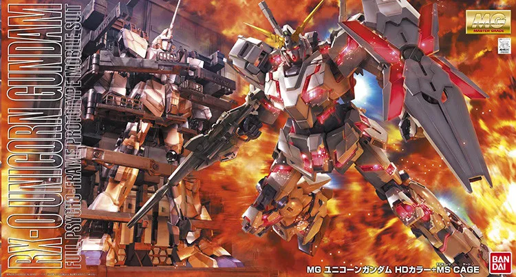 Bandai Gundam MG 1/100 SP единорог HD Цвет + мс клетка мобильный костюм сборные модели наборы