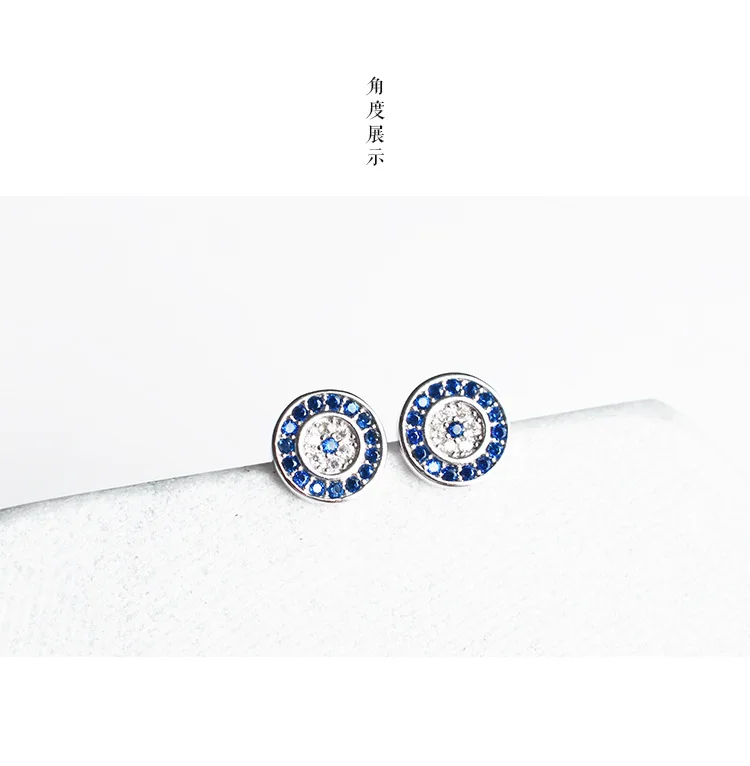 Hot New Arrival 925 Sterling Silver Blue Stone Eyes Charm Pendant Fashion Necklace Jewelry For Women Choker Thin Chain | Украшения и