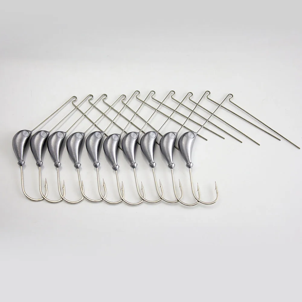 10 шт. 3/4 унции Неокрашенная спиннинговая наживка с крючком VMC 7250 5/0 DIY пресноводные