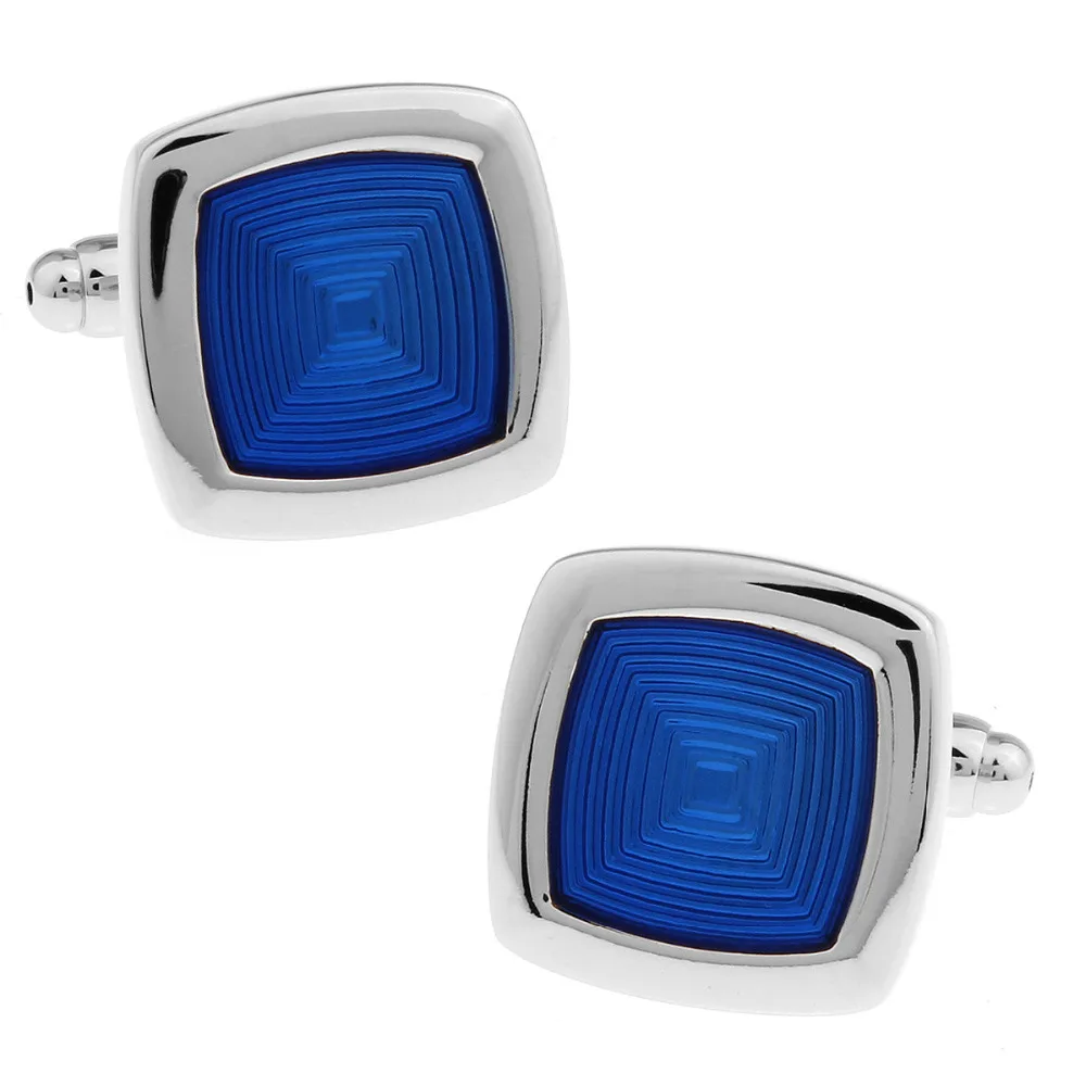 Редкие уникальные Квадратные запонки с синей краской мужские для рубашки