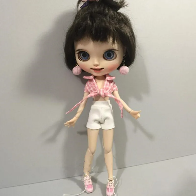 1/6 BJD аксессуары для кукол топ+ короткие штаны для Blythe Одежда для куклы, Мода BJD Одежда для куклы, подарки