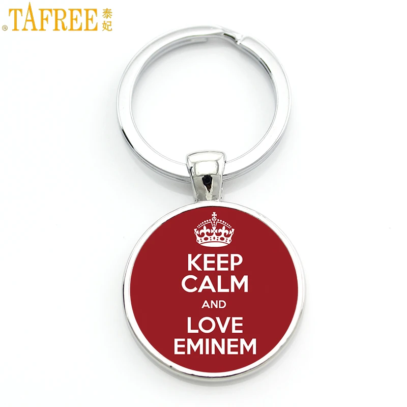 Мужской брелок TAFREE Keep Calm And Love Eminem модный в стиле хип хоп рэп певица кольцо