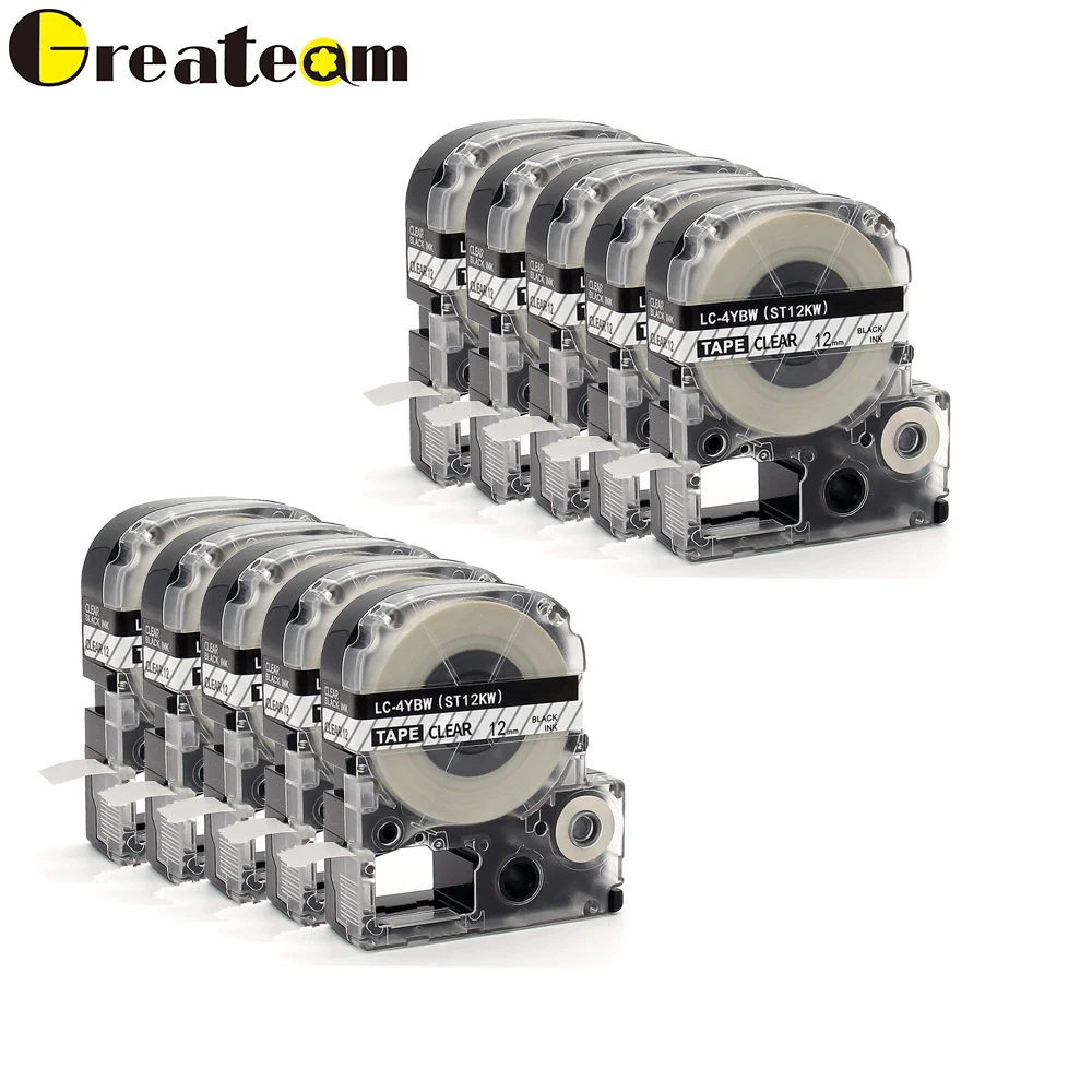 Greateam 10 шт. ST12K ST12KW LA 4YBW Подходит для epson Labelworks LW 300 400 лента принтера этикеток