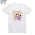 Белая модная футболка с принтом Казино Лас-Вегаса, с коротким рукавом и круглым вырезом, унисекс, Харадзюку, Джокер, азартные игры, крутая футболка, 2019 S-XXX